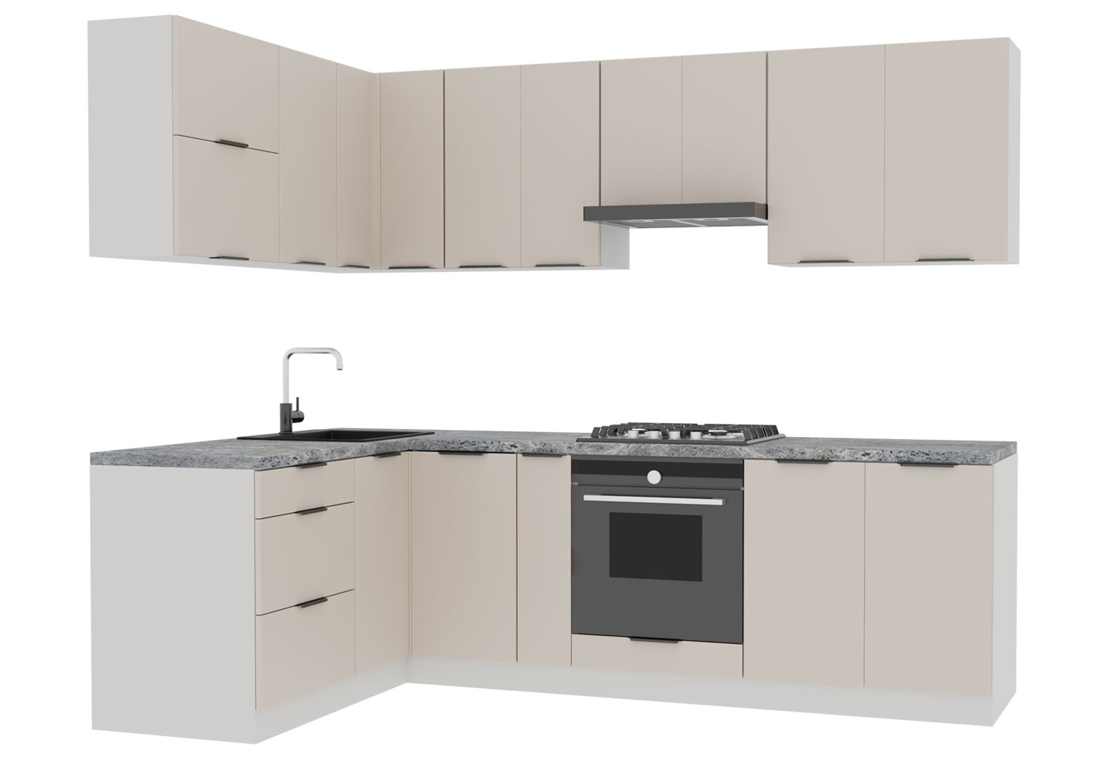 Фото 3 - Кухня Вип-Мастер Флэт Люкс 1.6х2.6, бежевый мат