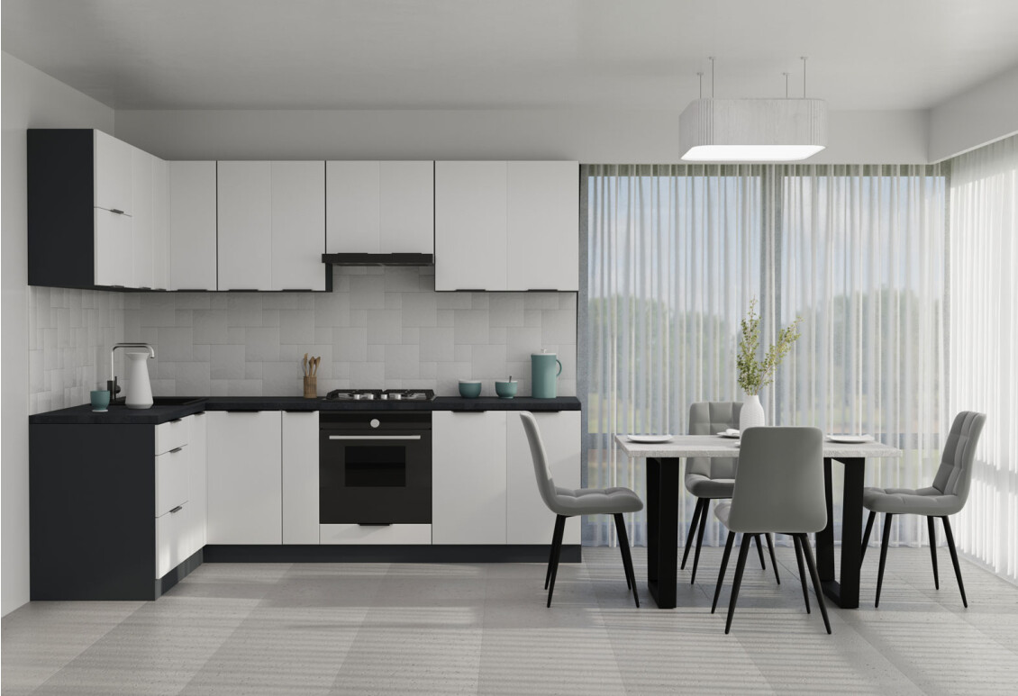 Фото Кухня Вип-Мастер Флэт Люкс 1.6х2.6, антрацит / белый мат