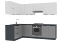 Фото 3 - Кухня Вип-Мастер Флэт Люкс 1.6х2.6, низ - антрацит/серый мат, верх - белый/белый мат