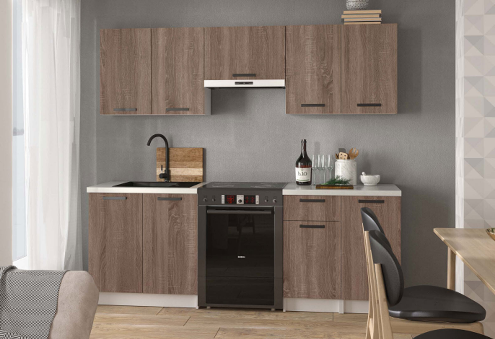 Фото 1 - Кухня Марта / Ника New 2.2 Креденс Фениче, белый снег / трюфель