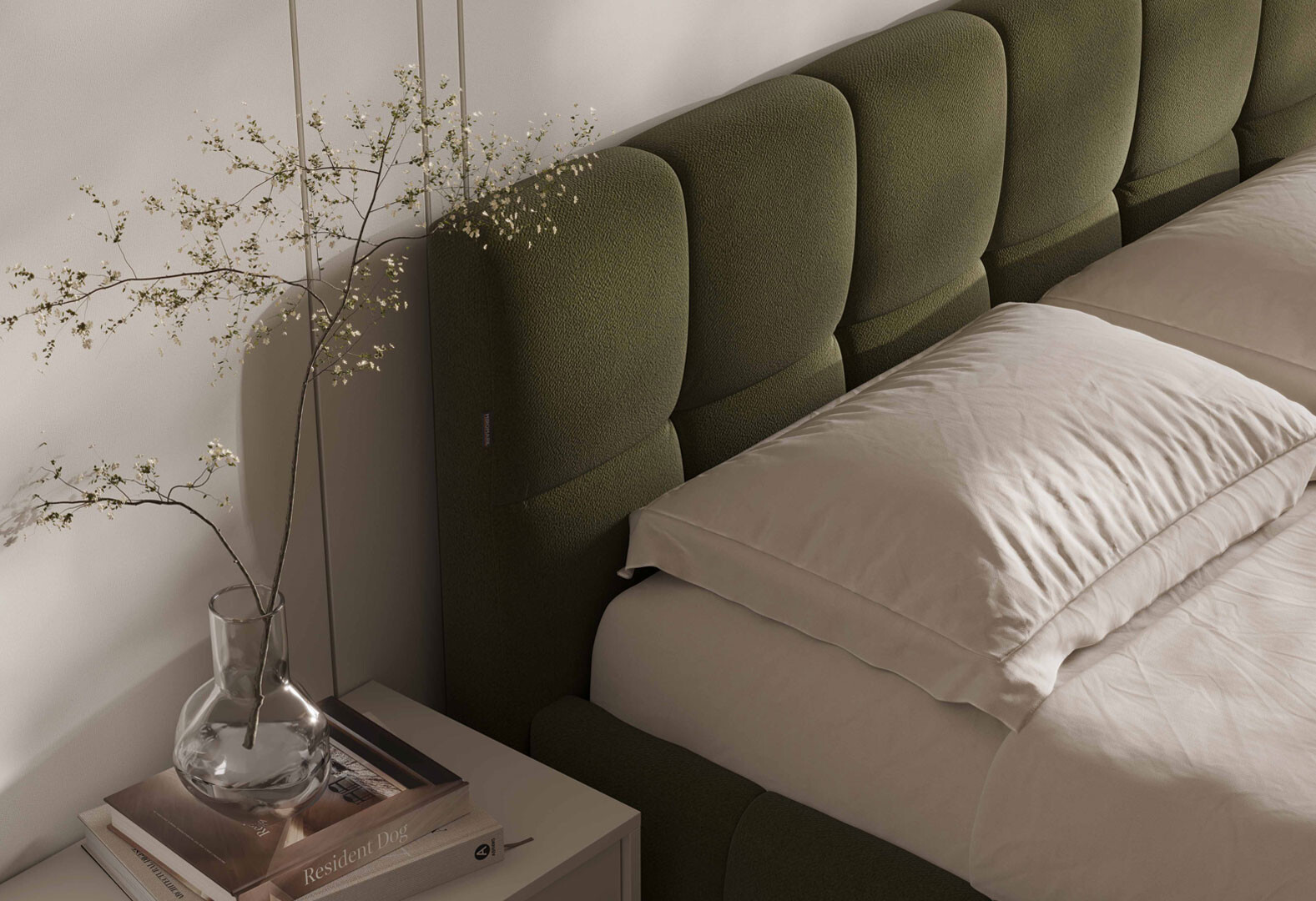 Фото 6 - Кровать-подиум МироМарк Тони 180x200 подъёмная с каркасом, оливка