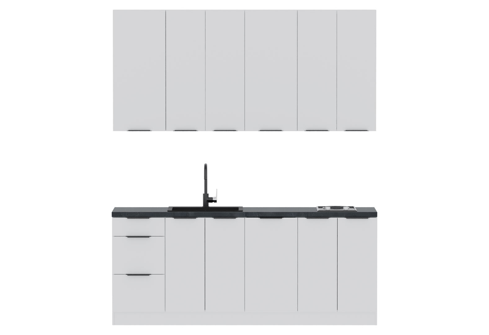 Фото 3 - Кухня VIP-master Флэт Люкс 2.0 м, белый / белый мат