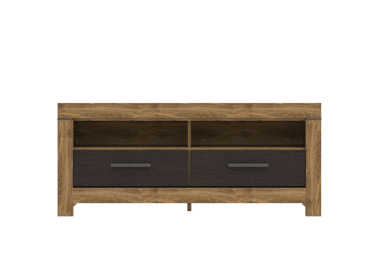 Фото 108995 - Комплект стенка с витринами Gerbor холдинг Белен 308 см Дуб ансберг темный/Дуб болотный коричневый