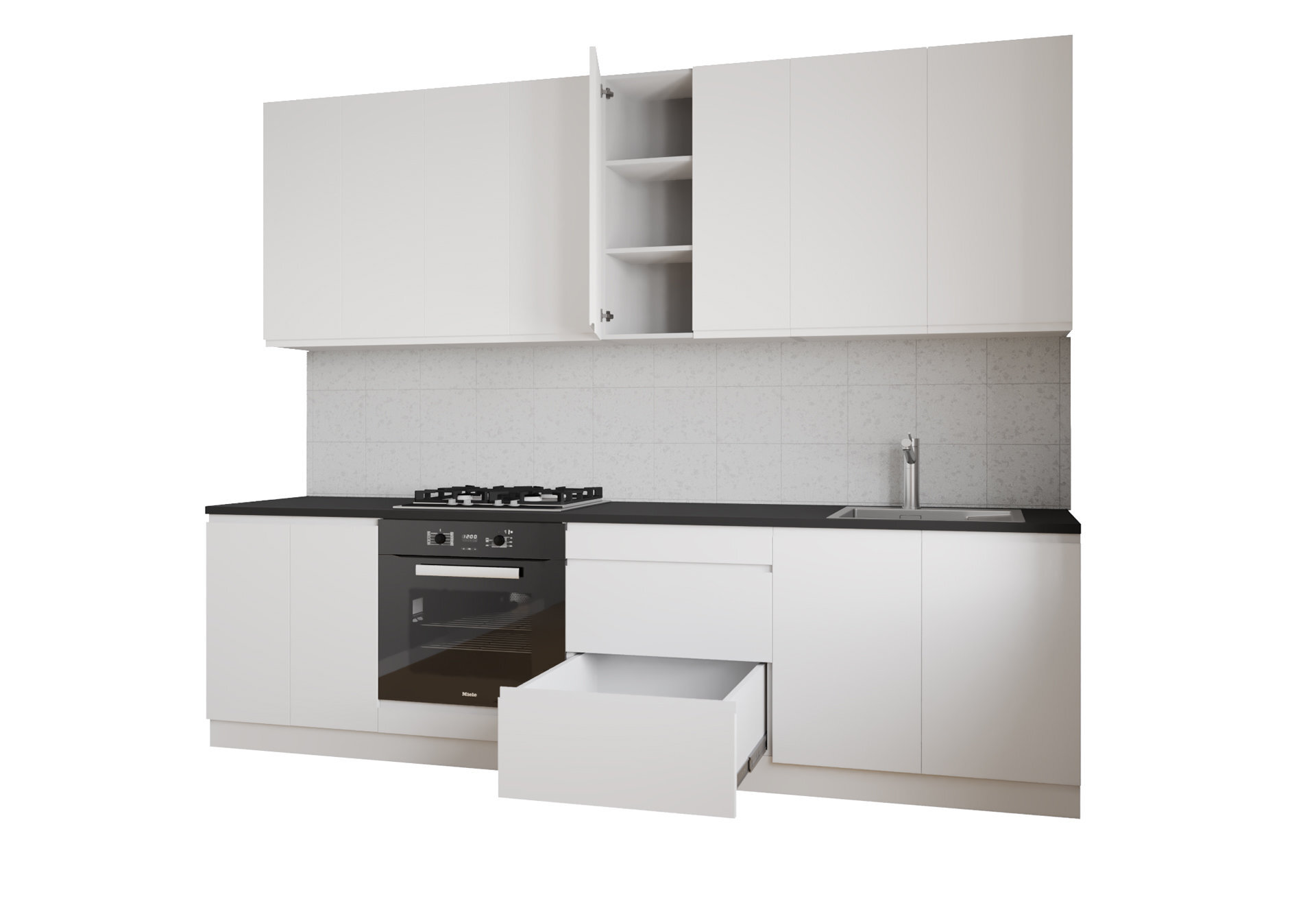 Фото 3 - Кухня Вип Мастер Интерно Люкс / Interno Luxe 260 см, белый мат