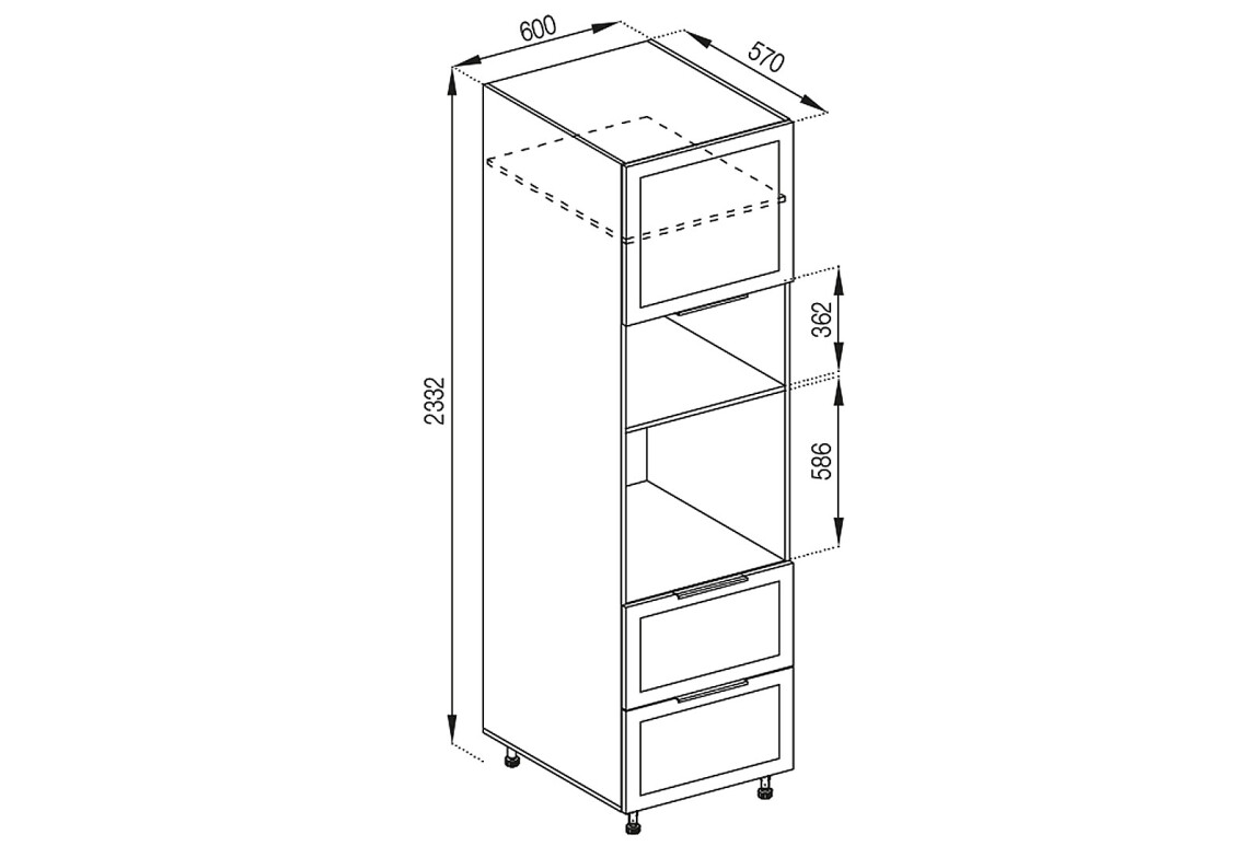 Фото П 60 ДШ п/мікрохв. (h-920) Favorit Анна Світ Меблів