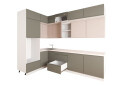 Фото 3 - Кухня кутова VIP-master Інтерно Люкс / Interno Luxe 160х280 см, темно-сірий мат / беж мат