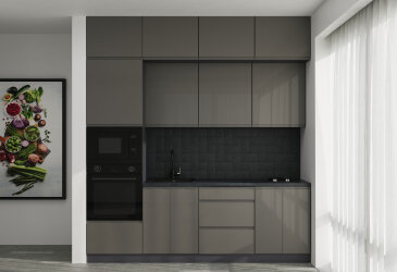 Image Кухня VIP-master Інтерно Глянець Люкс/ Interno Gloss Luxe 2.4 м, антрацит / темно сірий глянець