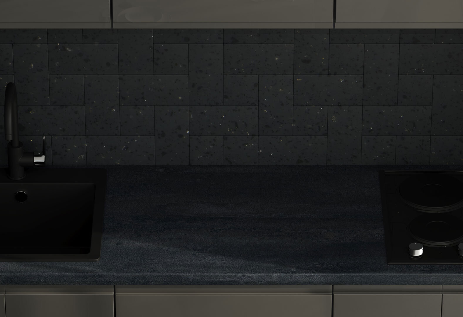 Фото 4 - Кухня VIP-master Інтерно Глянець Люкс/ Interno Gloss Luxe 2.4 м, антрацит / темно сірий глянець