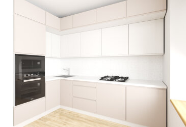 Image Кухня кутова VIP-master Інтерно Люкс / Interno Luxe 160х280 см, беж мат / молочний