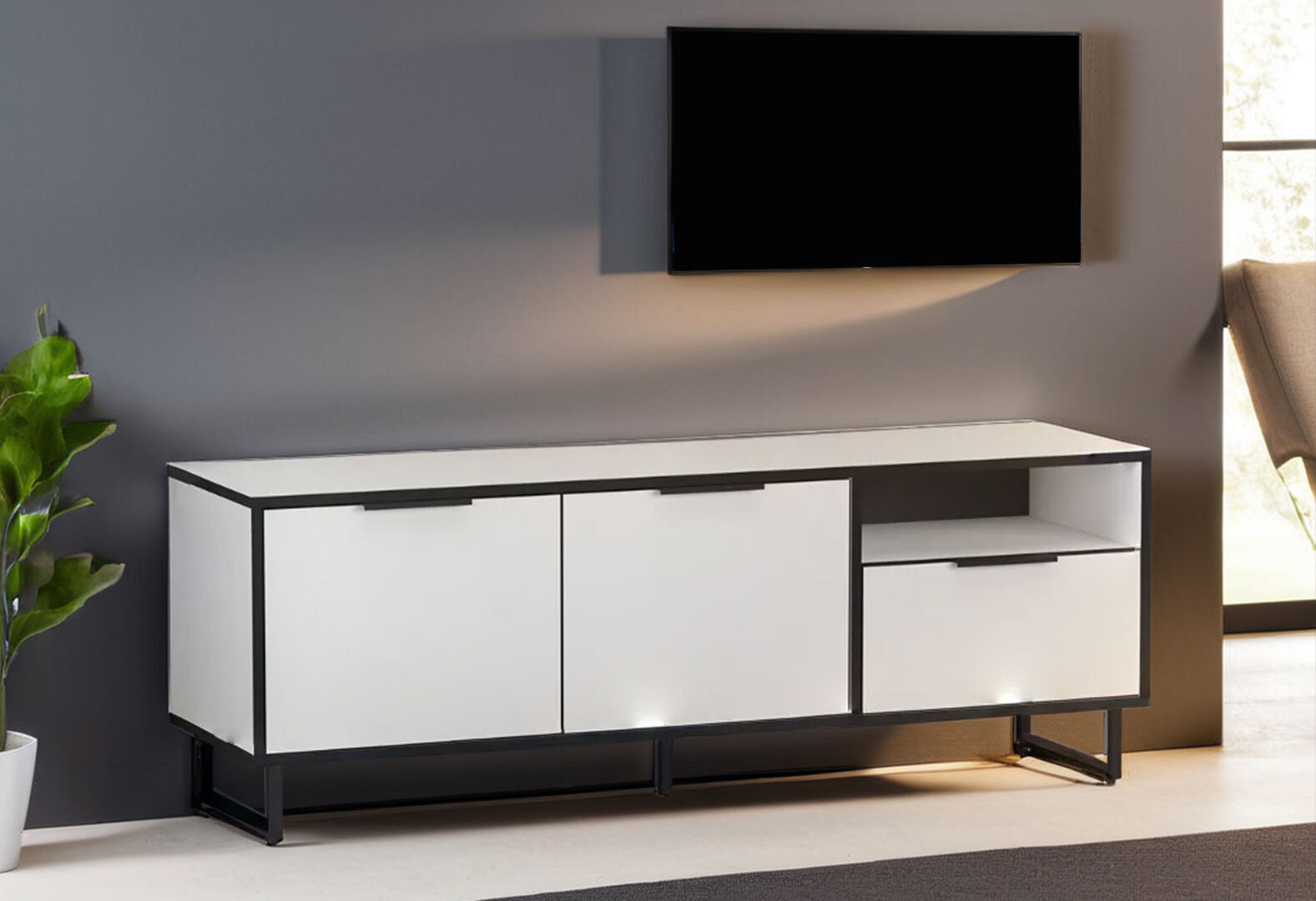 Фото 3 - ТВ тумба Moreli F-0007 Forte / Форте, 140 см белый