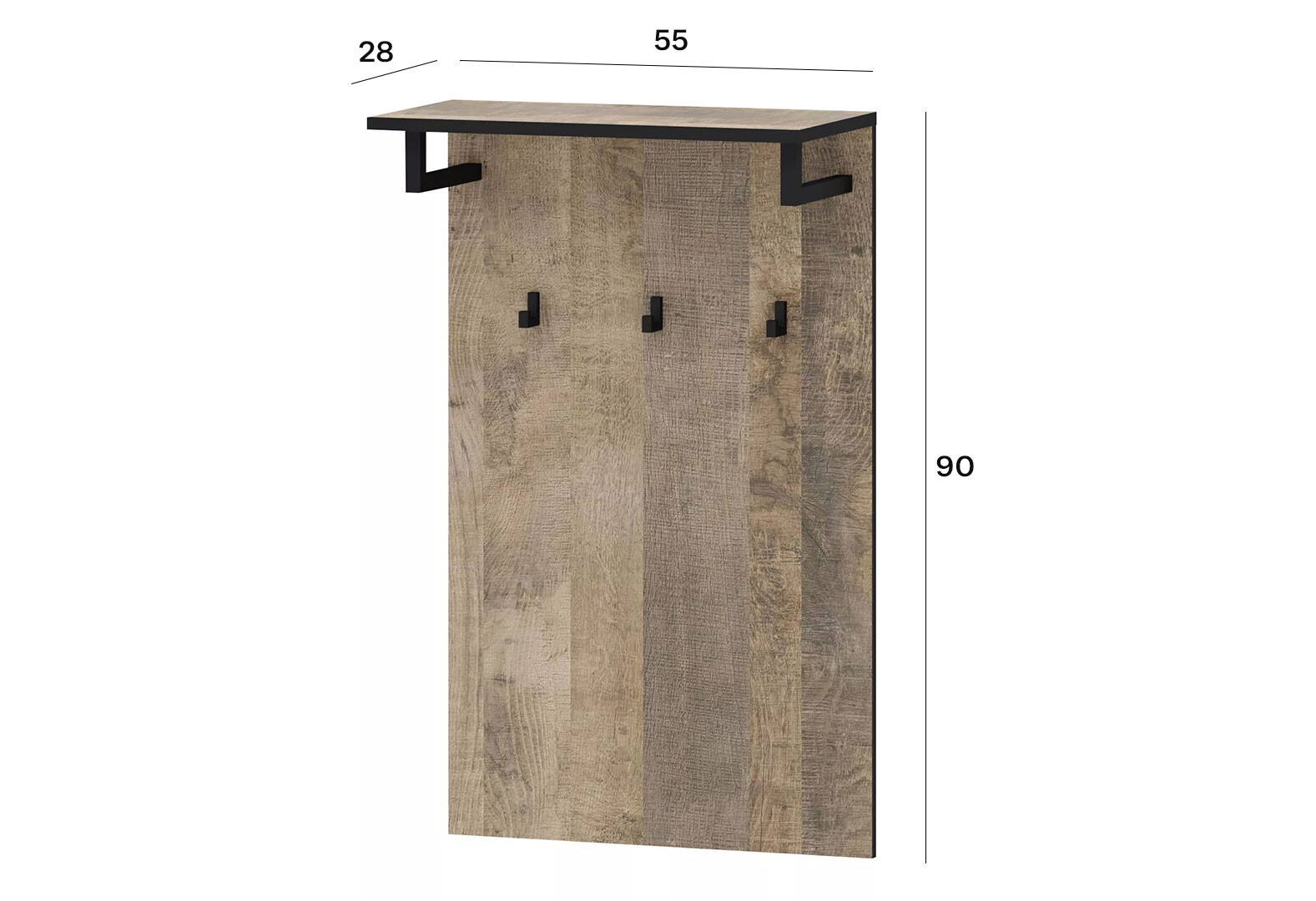 Фото 4 - Вешалка для одежды Moreli F-0001 Forte / Форте, 55 см дуб гранж песочный