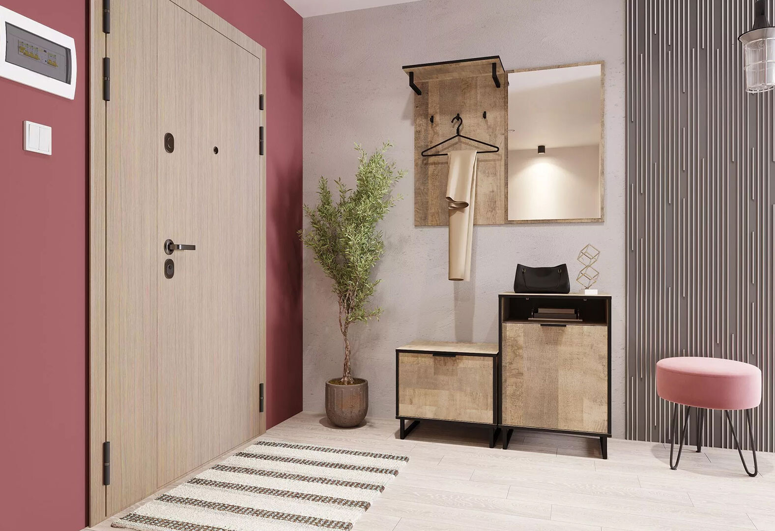 Фото 2 - Вешалка для одежды Moreli F-0001 Forte / Форте, 55 см дуб гранж песочный