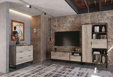 Фото Гостиная Moreli Forte / Форте с комодом дуб гранж песочный