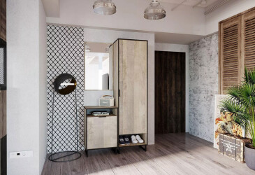 Фото Прихожая Moreli Forte / Форте 110 см со шкафом, дуб гранж песочный