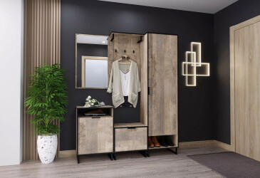 Фото Прихожая Moreli Forte / Форте 165 см со шкафом, дуб гранж песочный