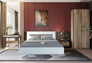 Фото Спальня Moreli Forte / Форте с 2-дверным шкафом 160х200 см, дуб гранж песочный