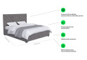 Фото 3 - Кровать-подиум UMa Мишель 140х200 см подъемная, серое (Mars 15)