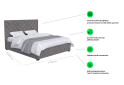 Фото 3 - Кровать-подиум UMa Мишель 160х200 см подъемная, серое (Mars 15)
