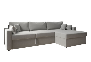 Фото Мягкий уголок Вика Титан Люкс 293x172 см,светло-серый (Madera 20, задняя спинка в основной ткани)