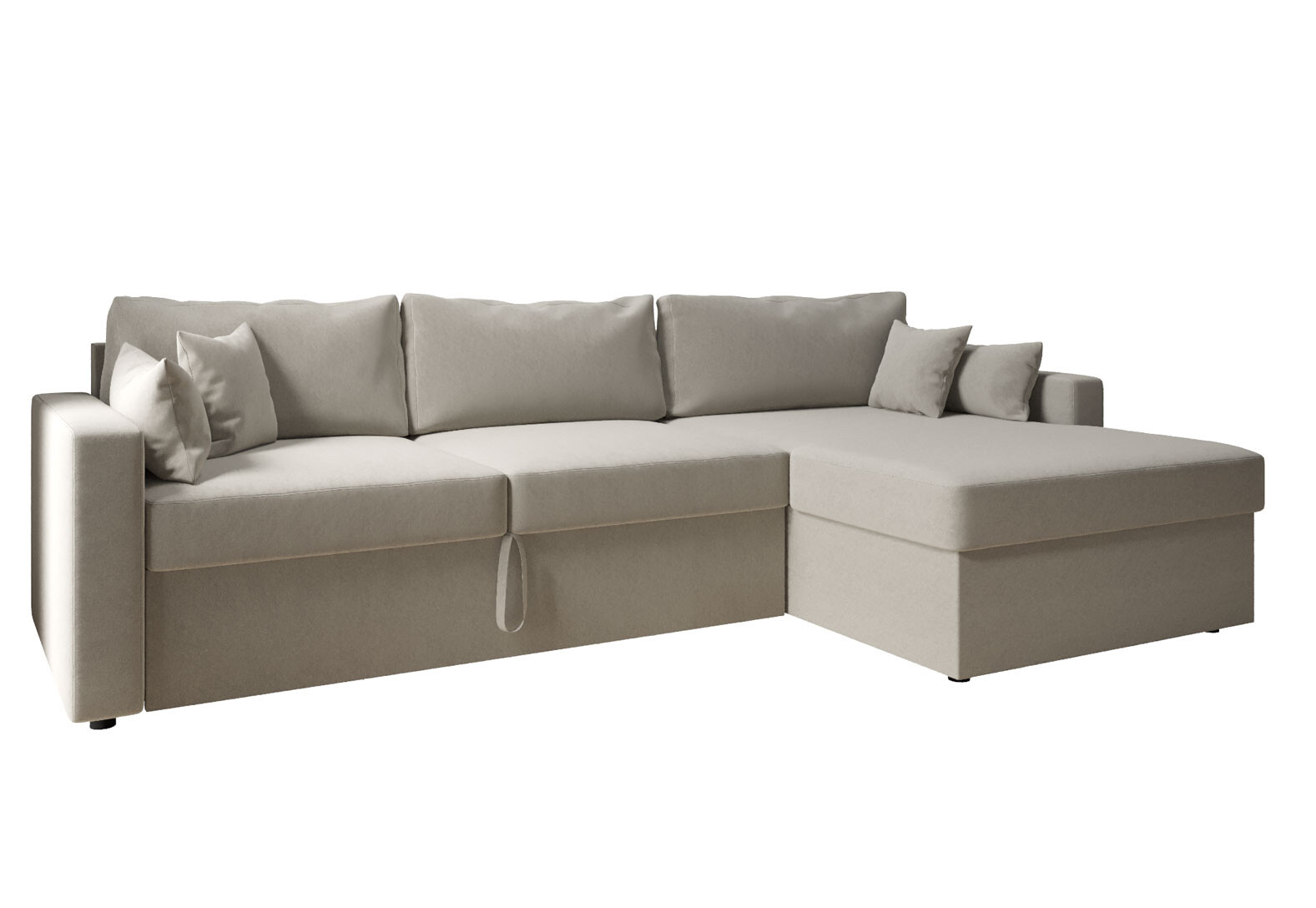 Фото 1 - Мягкий уголок Вика Титан Люкс 293x172 см,светло-бежевый (Steam 4, задняя спинка в основной ткани)