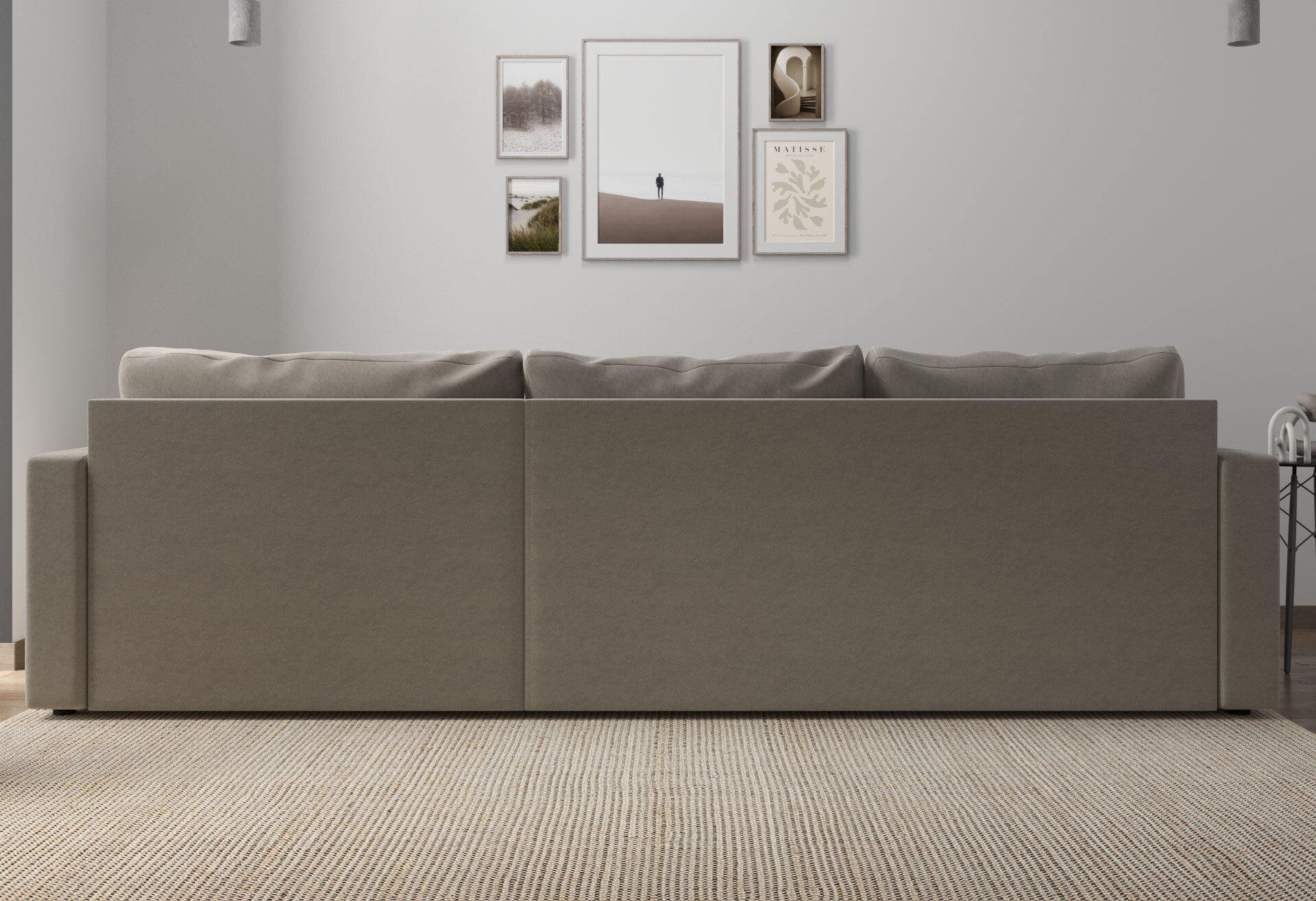 Фото 7 - Мягкий уголок Вика Титан Люкс 293x172 см,светло-бежевый (Steam 4, задняя спинка в основной ткани)