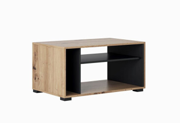 Фото Журнальный столик Svit Mebliv Зара 87 см с полкой, дуб артизан / антрацит