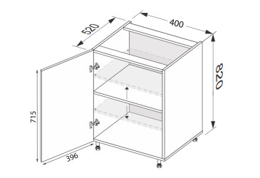 Фото Низ 40Н/820 1дв Pro Blum