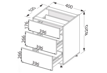 Фото Низ 40Н3ШХ/820 Pro Hettich