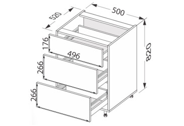 Фото Низ 50Н3ШХ/820 Pro Hettich