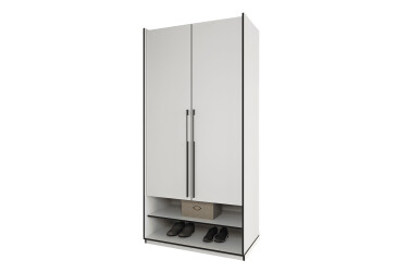 Фото Шафа-пенал Moreli Ramo / Рамо R-0004 2-дверна зі штангою та полицями 100,1 см, біла