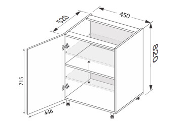 Фото Низ 45Н/820 1дв Pro Blum