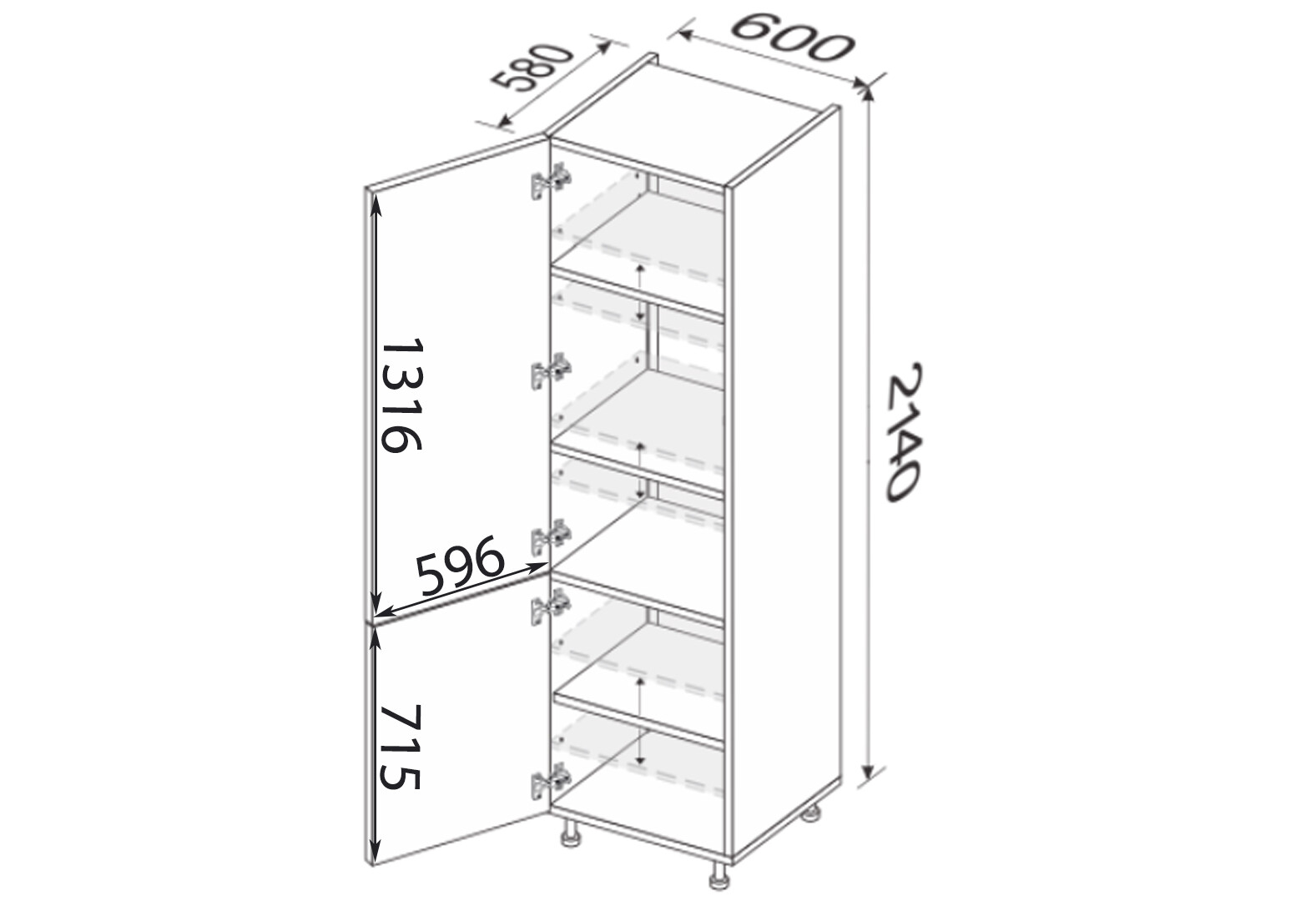 Фото 2 - Пенал 60П/2140 Pro Blum Винтаж / Vintage МироМарк