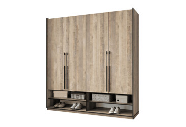 Фото Шафа Moreli Ramo / Рамо R-0010 4-дверна зі штангою справа та полицями 196,8 см, дуб гранж пісочний