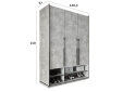 Image 3 - Шкаф Moreli Ramo / Рамо R-0006 3-дверный со штангой и полками 148,4 см, бетон