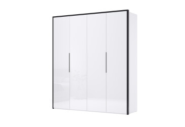 Фото Шкаф 4дв без зеркал Белый глянец / Мат антрацит