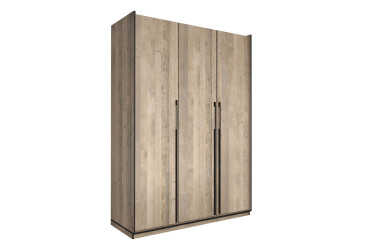 Фото Шафа Moreli Ramo / Рамо R-0016 3-дверна зі штангою та полицями 148,4 см, дуб гранж пісочний