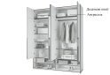 Image 6 - Шкаф Moreli Ramo / Рамо R-0010 4-дверный со штангой справа и полками 196,8 см, дуб аппалачи