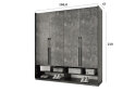 Image 3 - Шкаф Moreli Ramo / Рамо R-0010 4-дверный со штангой справа и полками 196,8 см, бетон тёмный