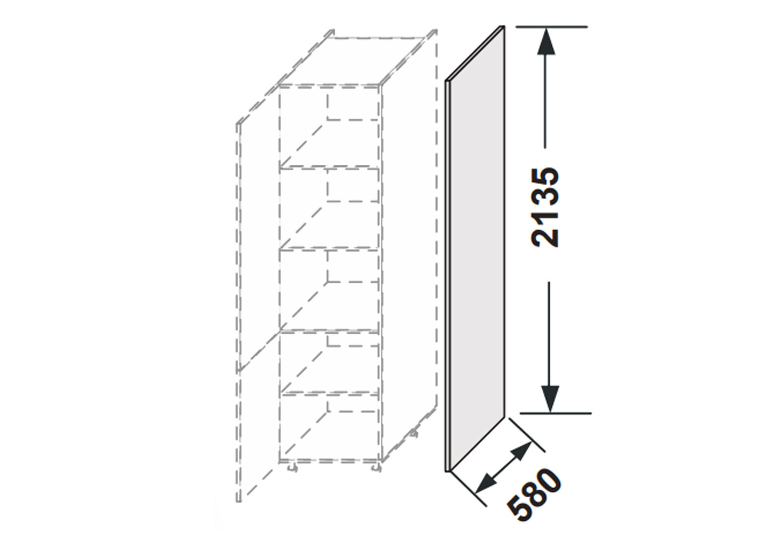 Фото 2 - Боковая панель пенал 2140мм Мэри / Mary МироМарк
