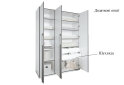 Image 5 - Шафа Moreli Ramo / Рамо R-0015 3-дверна з полицями 148,4 см, дуб аппалачі