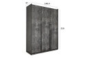 Image 3 - Шафа Moreli Ramo / Рамо R-0015 3-дверна з полицями 148,4 см, бетон темний