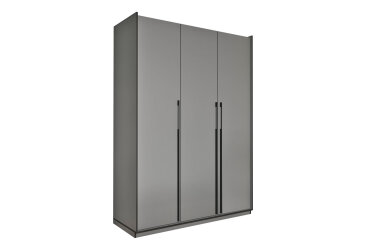 Image Шафа Moreli Ramo / Рамо R-0016 3-дверна зі штангою та полицями 148,4 см, антрацит