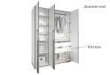 Image 5 - Шкаф Moreli Ramo / Рамо R-0016 3-дверный со штангой и полками 148,4 см, бетон тёмный