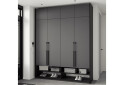 Фото 2 - Шафа Moreli Ramo / Рамо R-0010 4-дверна зі штангою справа, полицями та антресоллю 196,8 см, антрацит