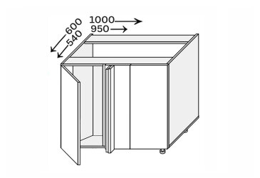 Image Низ кут Н 90°/820x1000x600 1дв Pro Blum лівий Міленіум / Millenium Premium MiroMark