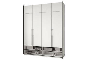 Фото Шафа Moreli Ramo / Рамо R-0007 4-дверна з полицями та антресоллю 196,8 см, біла