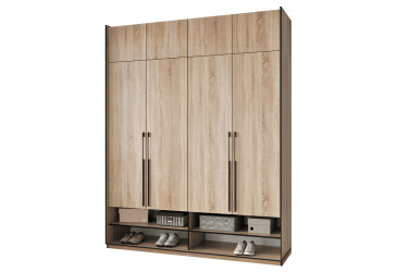 Фото Шафа Moreli Ramo / Рамо R-0007 4-дверна з полицями та антресоллю 196,8 см, дуб сонома