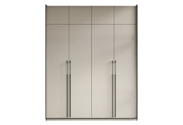 Фото Шафа Moreli Ramo / Рамо R-0018 4-дверна зі штангами, полицями та антресоллю 196,8 см, кашемір