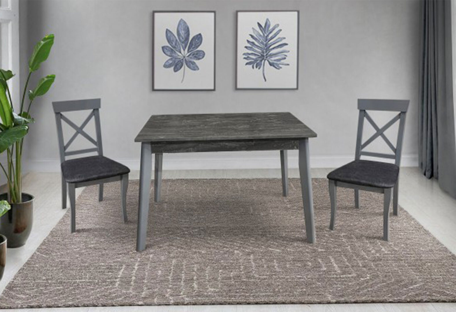 Фото 4 - Стол обеденный Модуль Люкс Портленд 2 113x70 см раскладной, серый