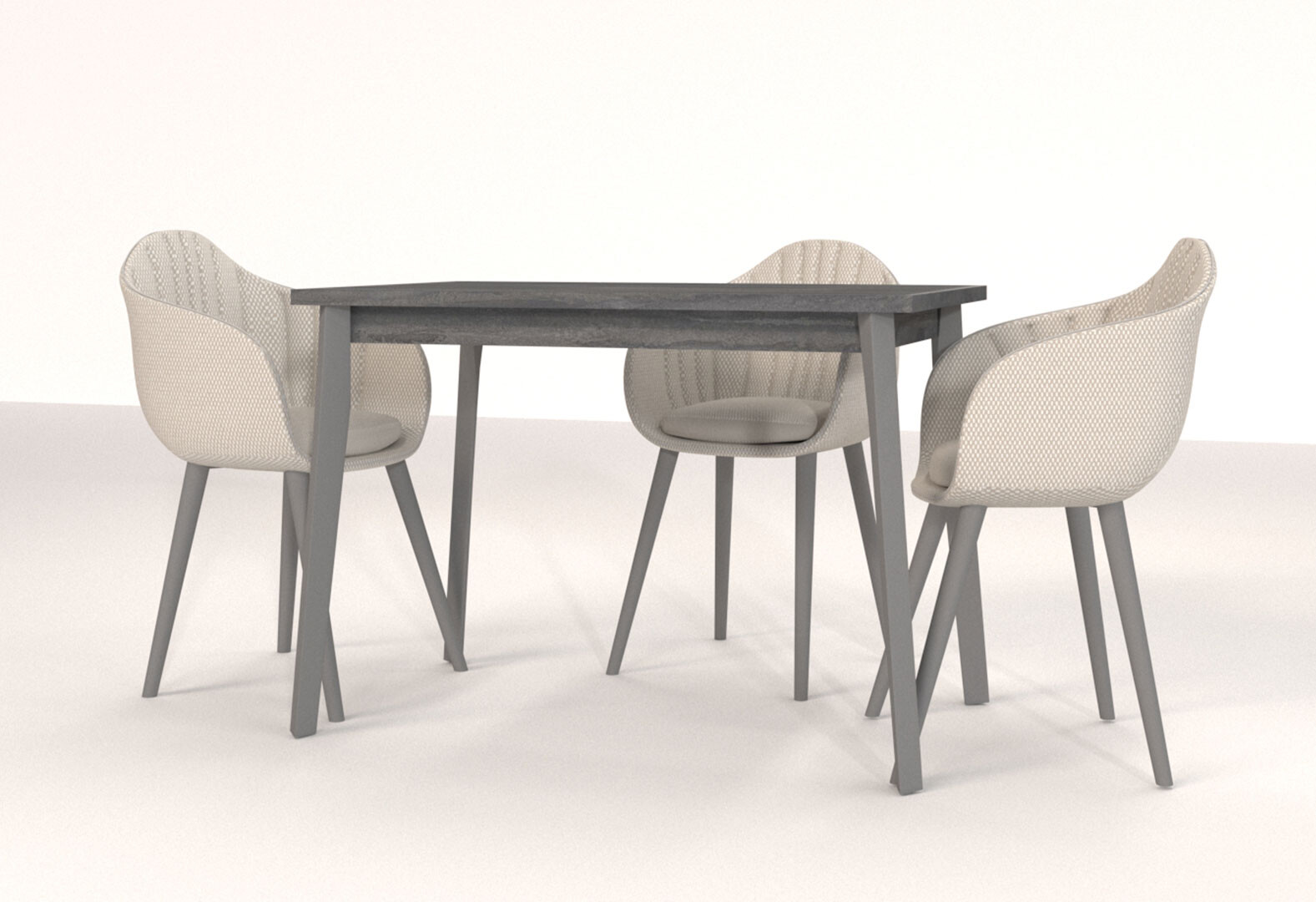 Фото 3 - Стол обеденный Модуль Люкс Портленд 2 113x70 см раскладной, серый